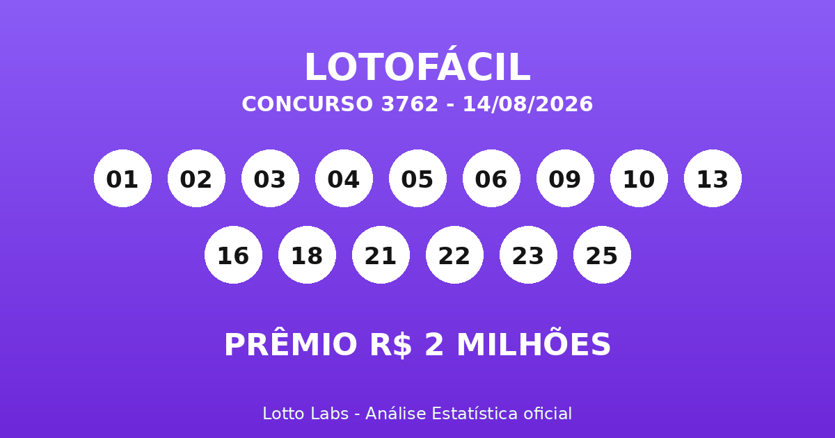 Capa LOTOFÁCIL 3762