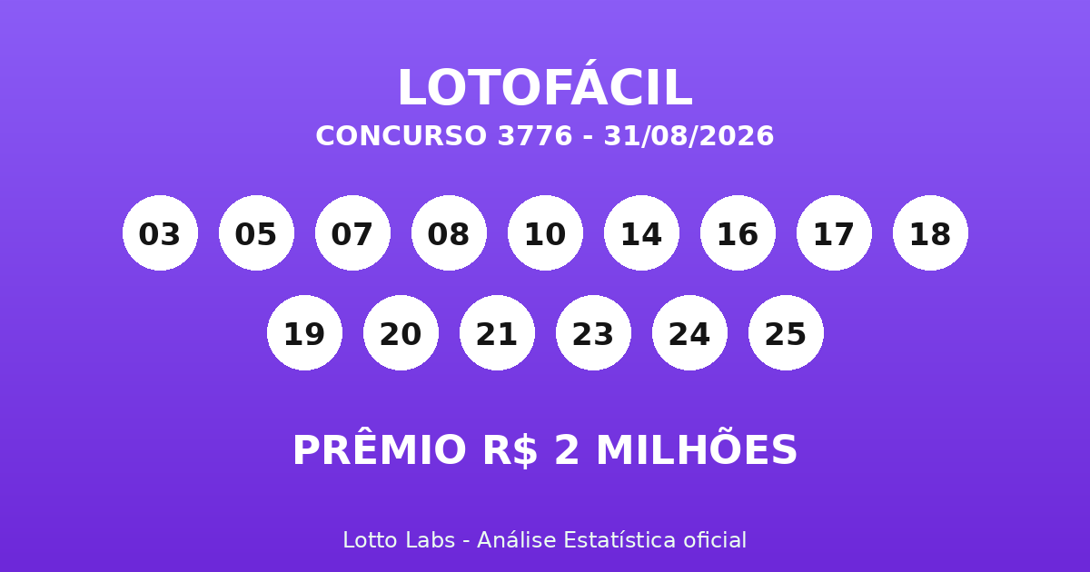 Capa LOTOFÁCIL 3776